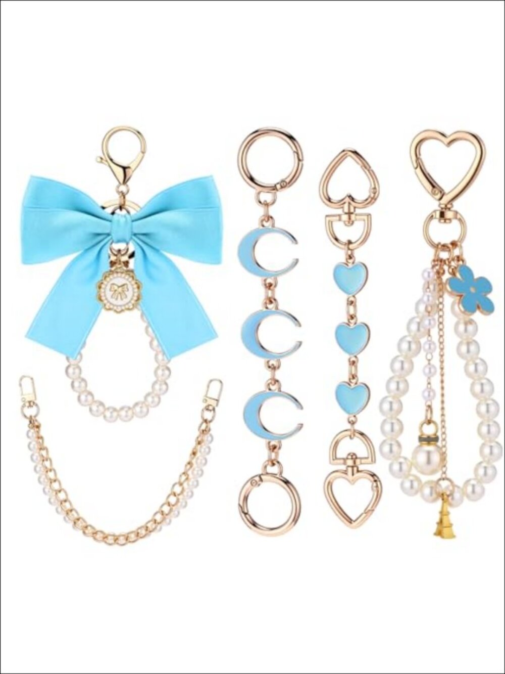 Bag Extender Chain & Keychain Set Alloy Purse Charm for Handbags
